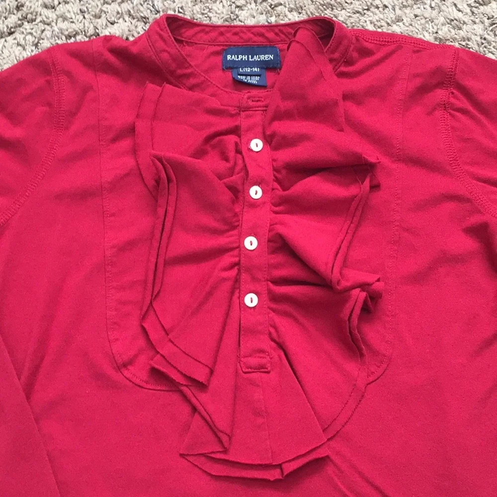 Ralph Lauren Girl Red Top Size L (12-14)